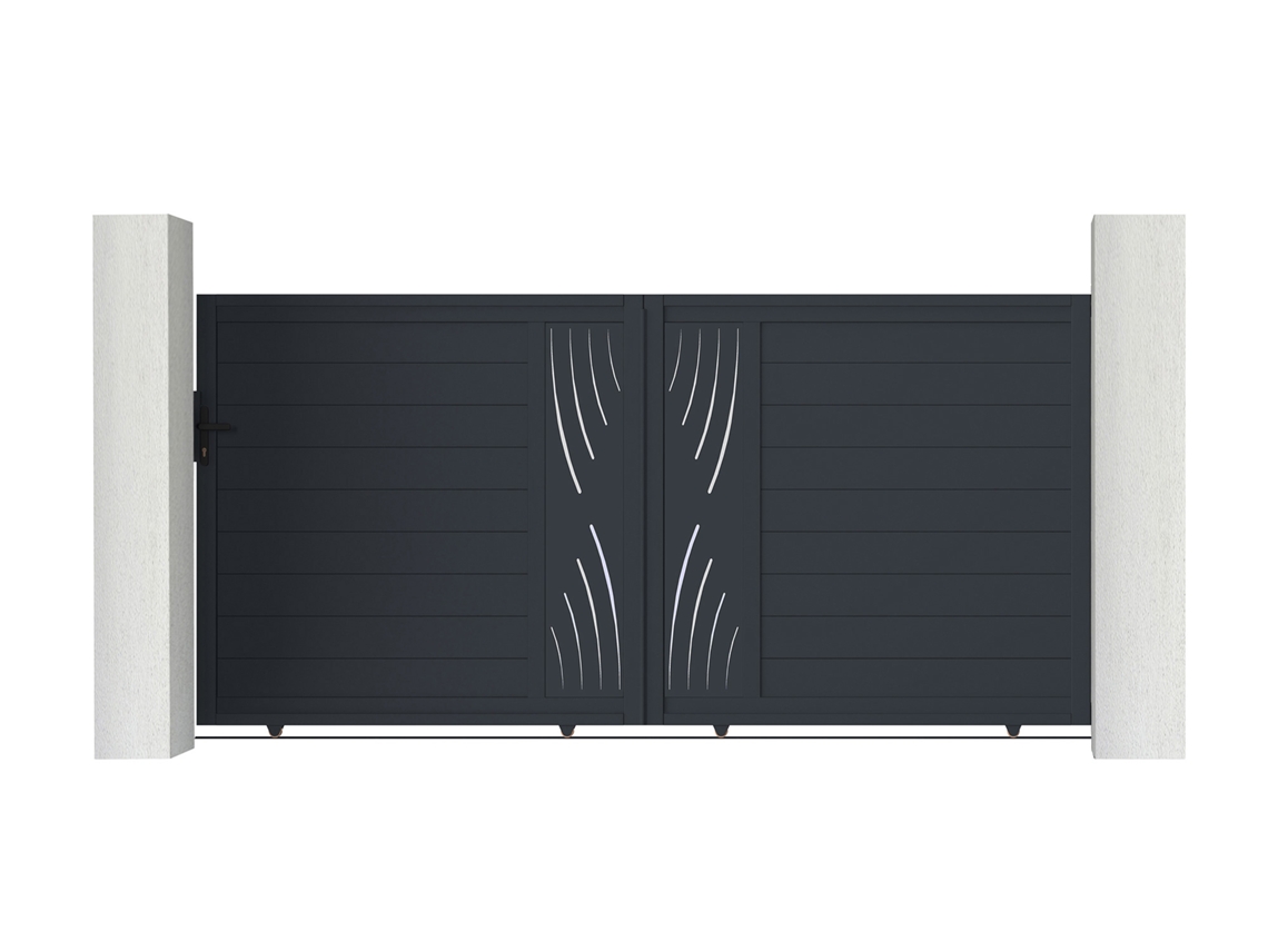 Puerta corredera de aluminio 3m veleta A.160cm