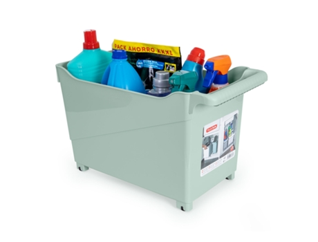 Cesta Organizadora con Ruedas Nº 2 Ideal Bajo Fregadero PLASTIC FORTE (Verde)