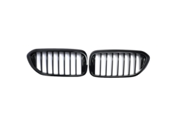 Parrilla de riñón, color negro brillante, ajuste perfecto para BMW Serie 5 2017-2020, OEM negro brillante