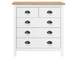 Aparador Hill 79x40x80 cm Madera Maciza de Pino Blanco EXCLUSIVO MAISON