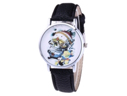 Reloj De Pulsera Analógico De Cuarzo Con Dial Redondo Para Mujer (negro)