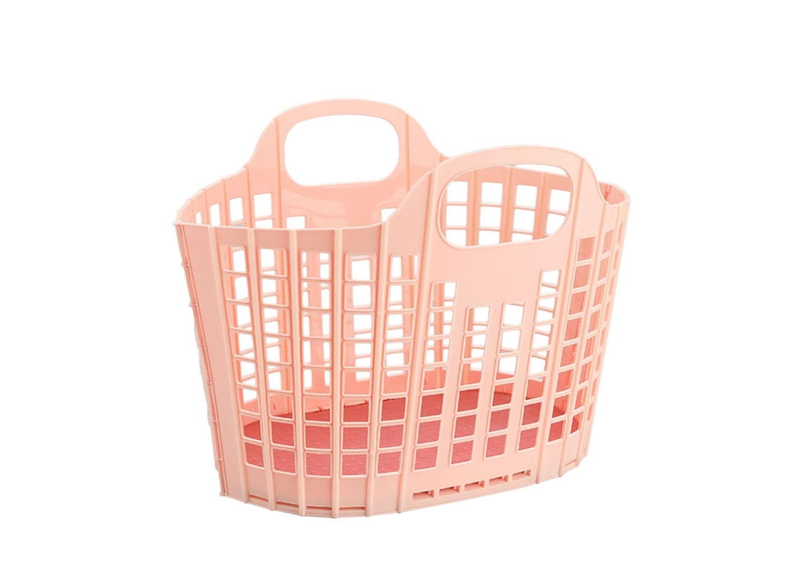 Cesta de la compra plegable para baño y ducha, cesta de plástico con asa