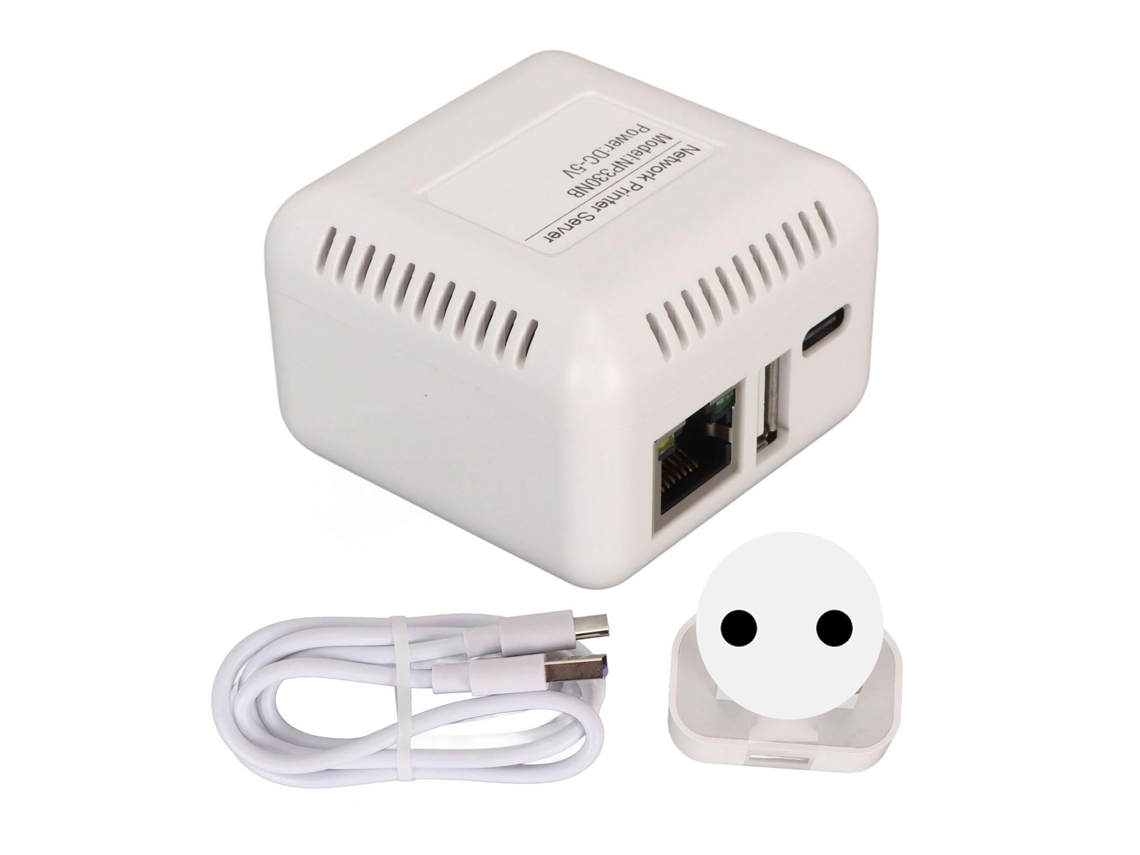 Servidor De Impresora Usb 2.0 De Red Adaptador De Compartir Impresión Inalámbrico Lan Conector Eu 100-240v