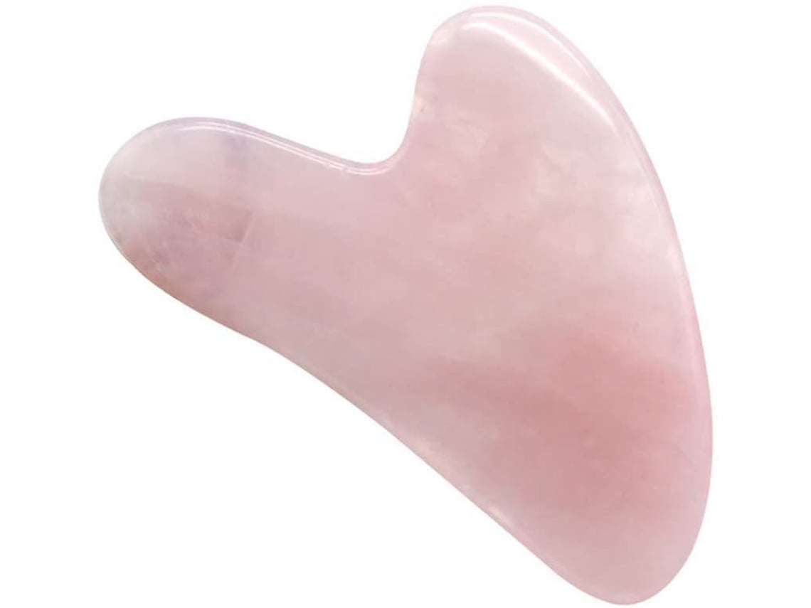 Herramienta de masaje con raspado Gua Sha, piedras de cuarzo rosa de cristal, terapéuticas, antienvejecimiento, antiarrugas y de color Chennnls