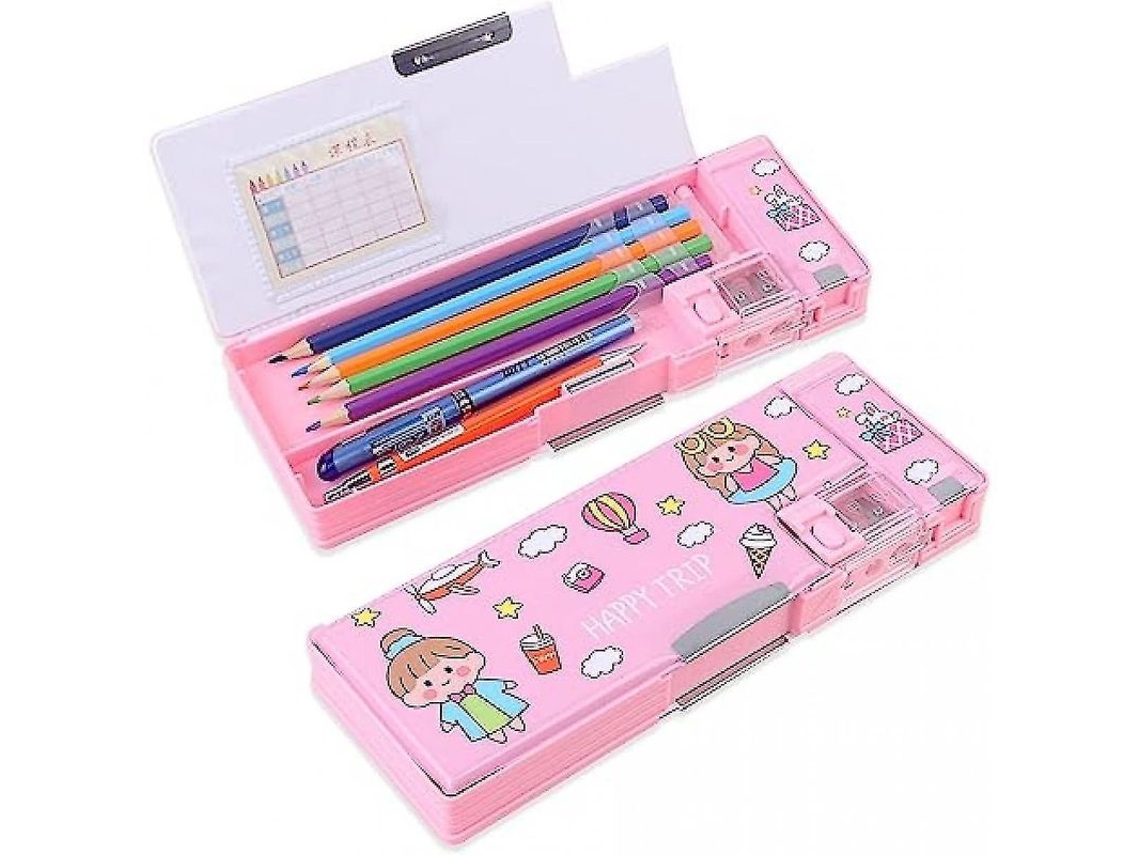 Estuche plegable multifuncional para niños, modelo 2026, con estampado de dibujos animados, ideal para material escolar y como regalo de cumpleaños.