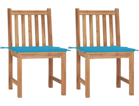 Conjunto 2 Silla de exterior VIDAXL Azul Teca (50x53x90 cm)