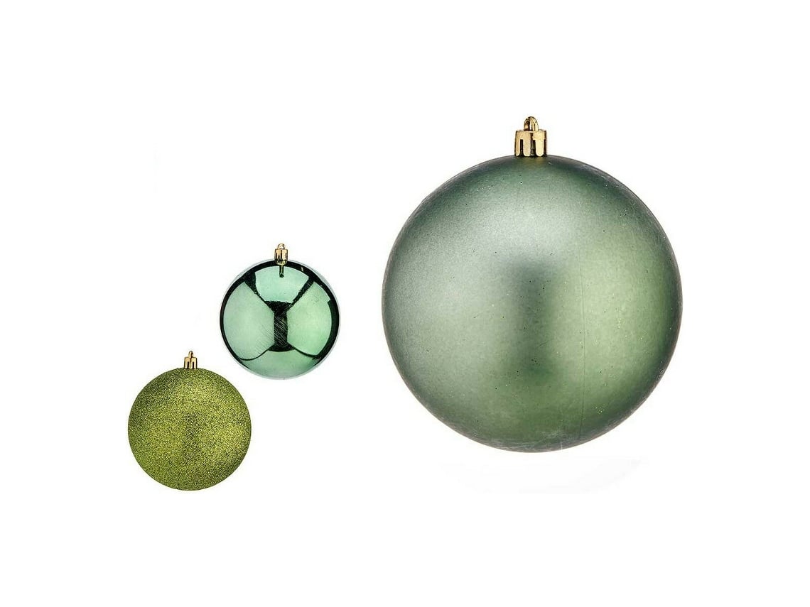Bolas de Navidad 10 cm 6 Unidades Verde Plástico