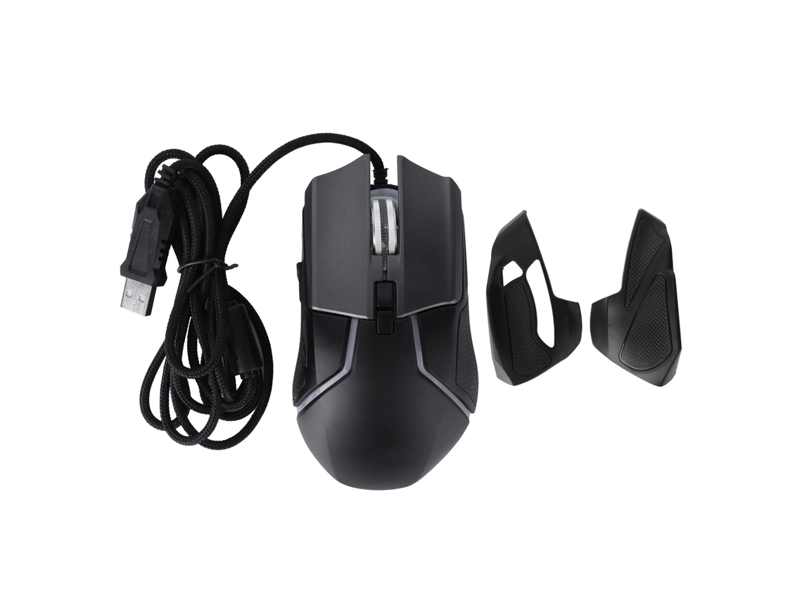 Baoj-2026 Ratón Gaming con cable, DPI ajustable, diseño mecánico ergonómico e iluminación RGB para ordenadores portátiles y de sobremesa para juegos.