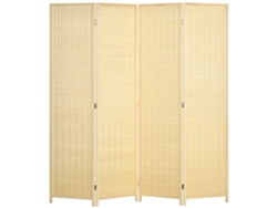 Separador De Ambientes De Bambú Tejido A Mano De 4 Paneles, 180x180cm, Decoración Natural Para Sala De Estar.