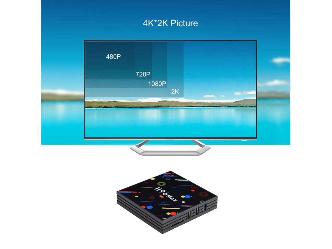 Reproductor multimedia inteligente (WiFi 2,4 G, 5 G, almacenamiento flash de 64 G)