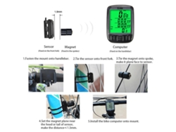 Ciclocomputador Con Retroiluminación Verde, Resistente Al Agua, Con Pantalla Lcd Multifuncional Que Incluye Cuentakilómetros Y Velocímetro.