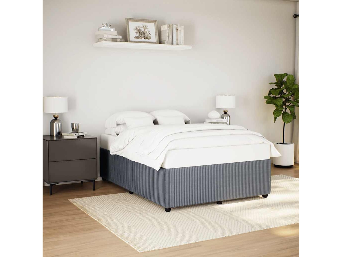 Estructura de cama sin colchón terciopelo gris oscuro 140x200cm