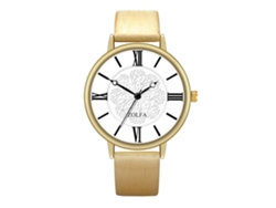 Reloj De Pulsera De Cuarzo Para Hombre Y Mujer Con Dial Redondo Moda (oro)