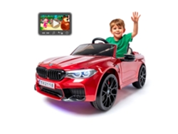 Coche eléctrico infantil BMW M5 con función Drift, rojo, Ataa