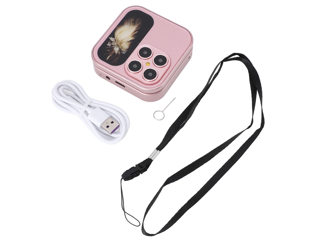 Telefone Celular Plegável Pequeno Para Idosos Dual Nano Sim Rádio Fm Lanterna Led Câmera Rosa