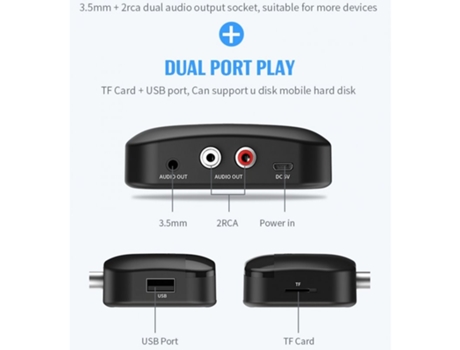 B20 Adaptador Bluetooth NFC 5.0 Receptor Bluetooth AUX Jack USB Reproducción de audio inteligente Adaptador estéreo inalámbrico Altavoz para automó...