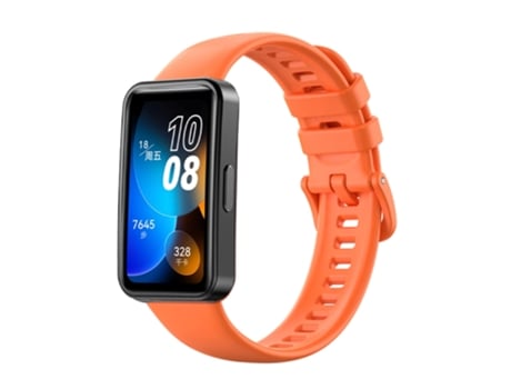 Correa de reloj inteligente para Huawei Band 8 16 mm Correa de reloj de repuesto de silicona de color sólido (naranja)