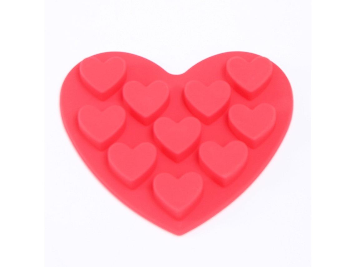 Moldes para pasteles de San Valentín en forma de corazón, moldes de silicona para chocolate, dulces, bandejas para hornear DIY, 10 cavidades