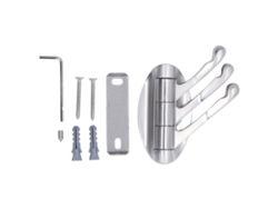 Gancho para ropa de aleación de zinc resistente con base redonda para dormitorio, baño y armario.
