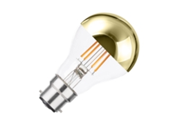 Bombilla LED de filamento reflectante dorado B22 6W 600 lm A60 regulable, sin parpadeo, 2200K supercálida - Ledkia