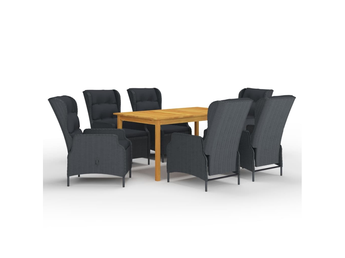 Juego de comedor de jardín de 2 piezas en gris oscuro, Dkd Home Decor
