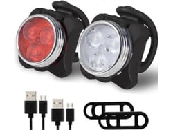 Omni-kit De Luzes Para Bicicleta (vermelho+branco) Ultra Brilhante Recarregável Via Usb Impermeável