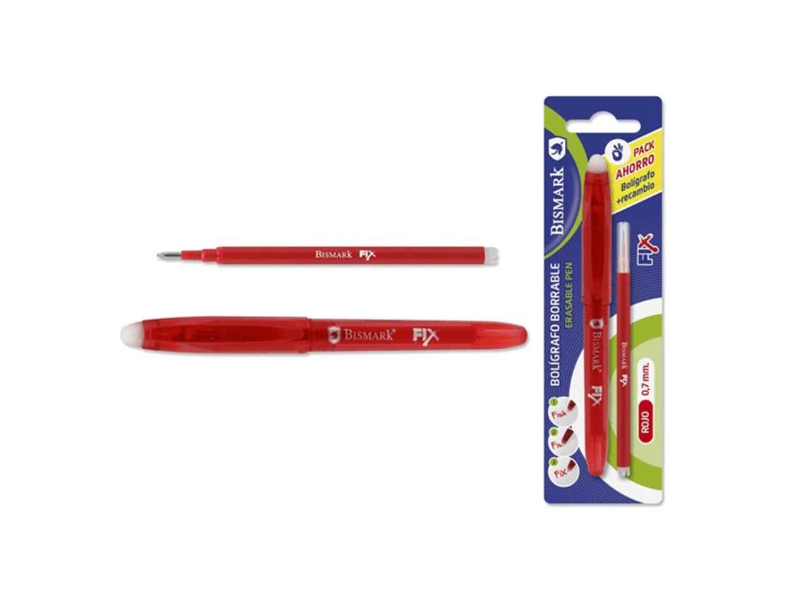 Blíster de boligrafo secante con capuchón 1, recambio rojo Bismark 329571