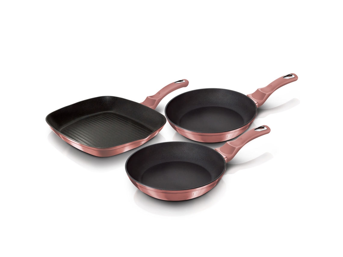 Juego de Sartenes BERLINGER HAUS (20-24-28 cm - Aluminio Forjado - Rosa)