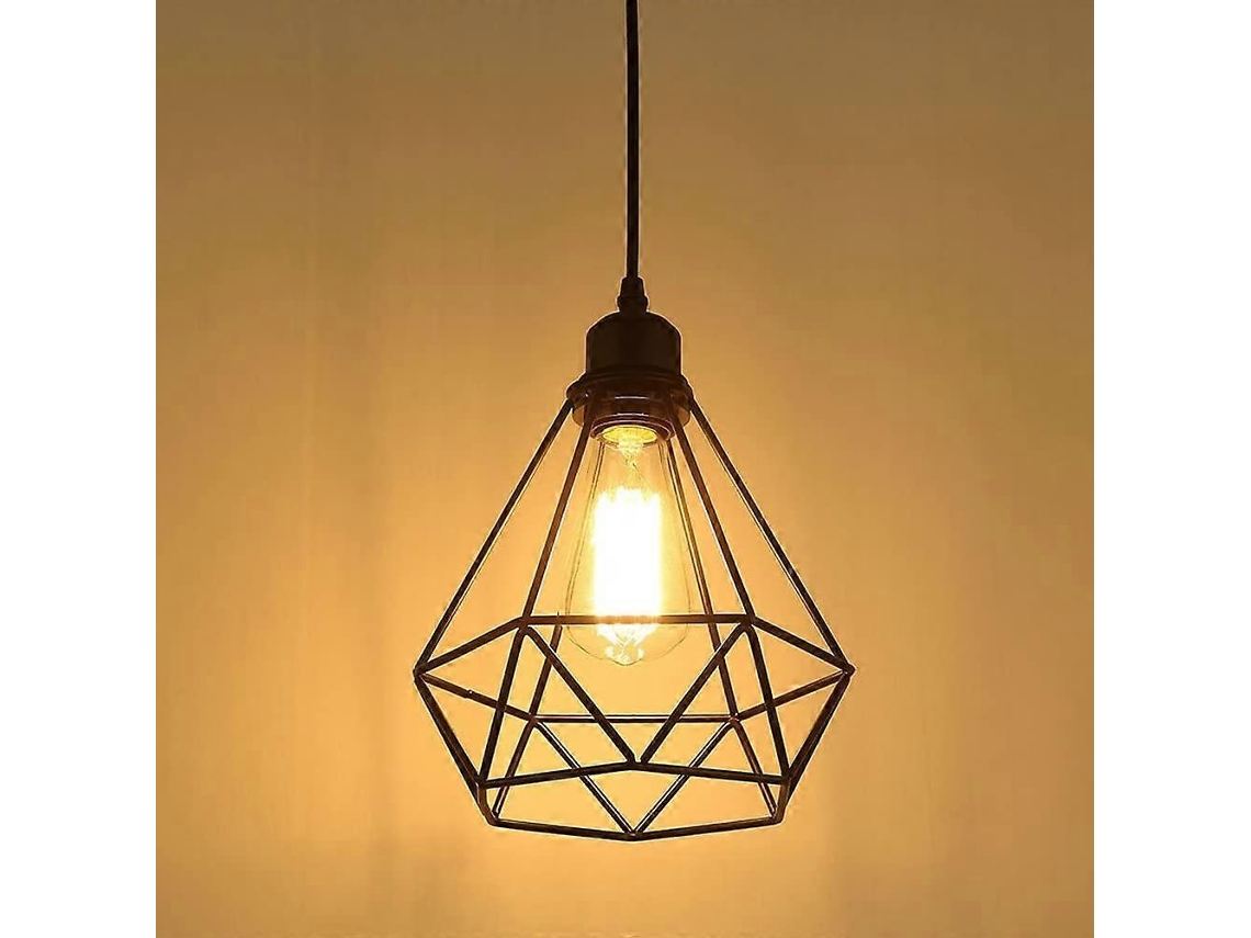 Omni-lámpara Colgante Industrial Vintage De Techo Con Caja De Metal Negro E27 Clase Energética A+ Sin Bombilla