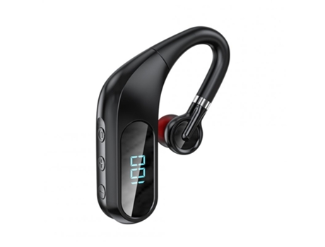 Kit Manos Libres Bluetooth Compatible Business Kj10 LED Pantalla de batería Tipo de oreja colgante Inalámbrico True Black