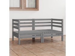 Sofá de jardín de 2 plazas de pino macizo gris Dkd Home Decor