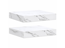 Juego de 2 estantes de pared de mármol blanco MAISON EXCLUSIVE (23x23,5x4 cm)