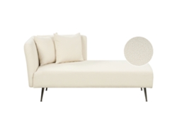 Chaise longue izquierdo BELIANI Riom de Bouclé Blanco 156x77x75