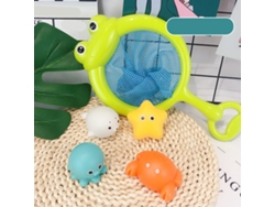 Brinquedo De Banho Para Bebê Com Luz Animais Flutuantes Com Rede Toddler