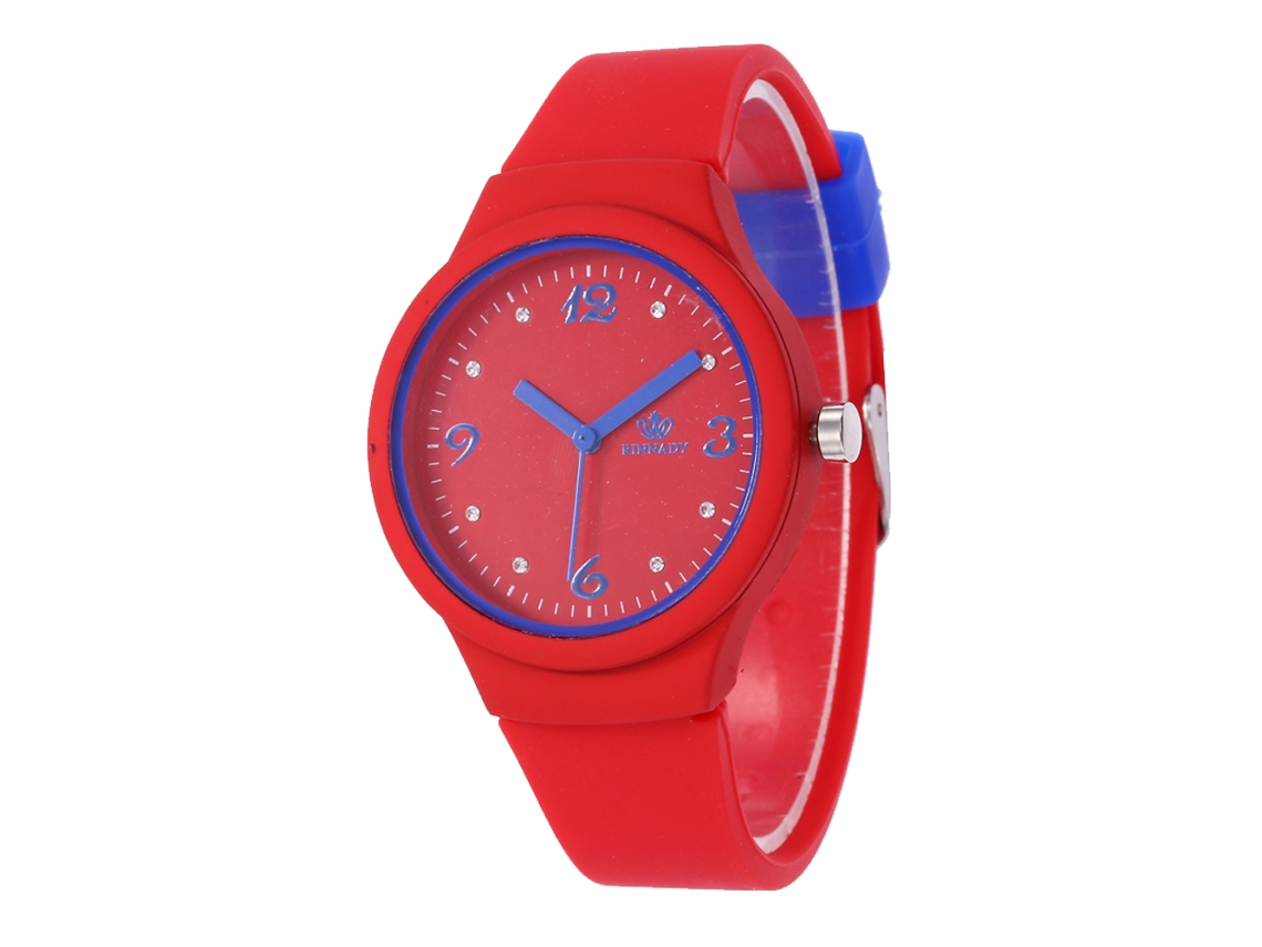 Elegante Reloj De Pulsera Unisex De Cuarzo Con Correa De Silicona Informal (rojo Brillante).