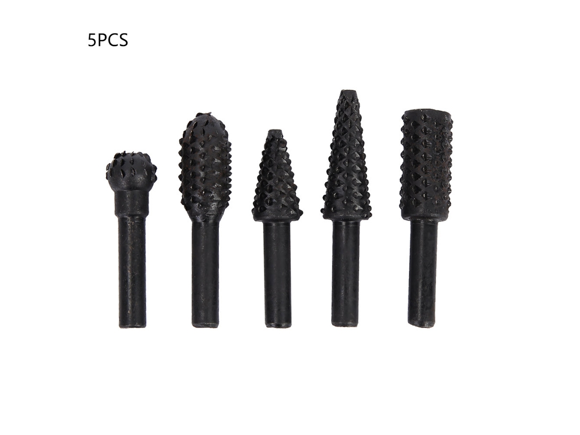 5 Brocas Rotativas Negras Para Carpintería De 53~61 Mm Con Cabeza De 6 Mm Para Procesamiento De Madera.