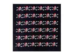Bandana Pirata negro con calaveras de 54x54 cm