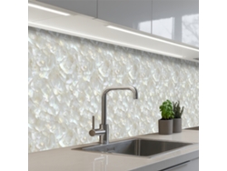 Salpicaderos De Cocina Perla Brillo - Blanco - Concha 500x60 Cm
