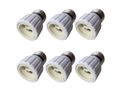 Rebe-adaptador De Soportes De Bombilla E27 A Gu10 Material Retardante De Fuego 6 Paquete Para Bombillas Led