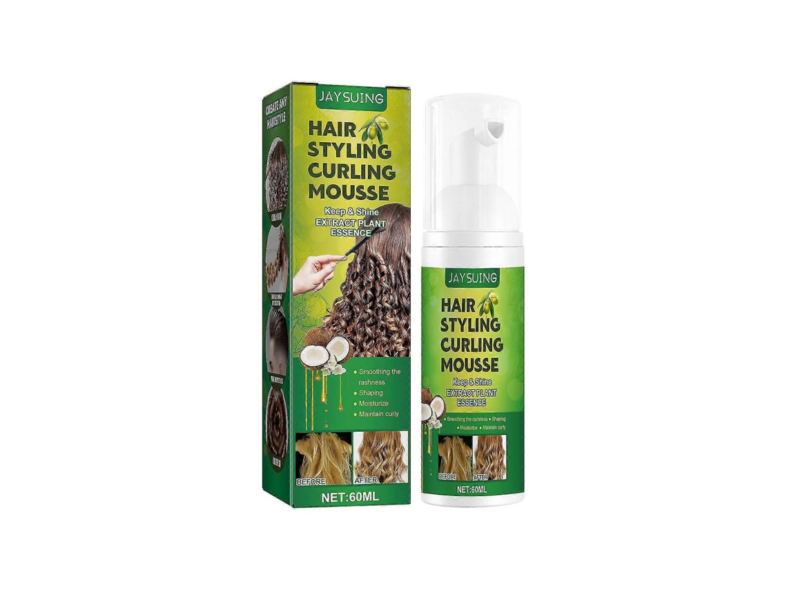 Jaysuing Fluffy Curly Hair Shaping Mousse Hair Anti-frizz Curly Hair Elastin Moisturizing Care Foam Shaping