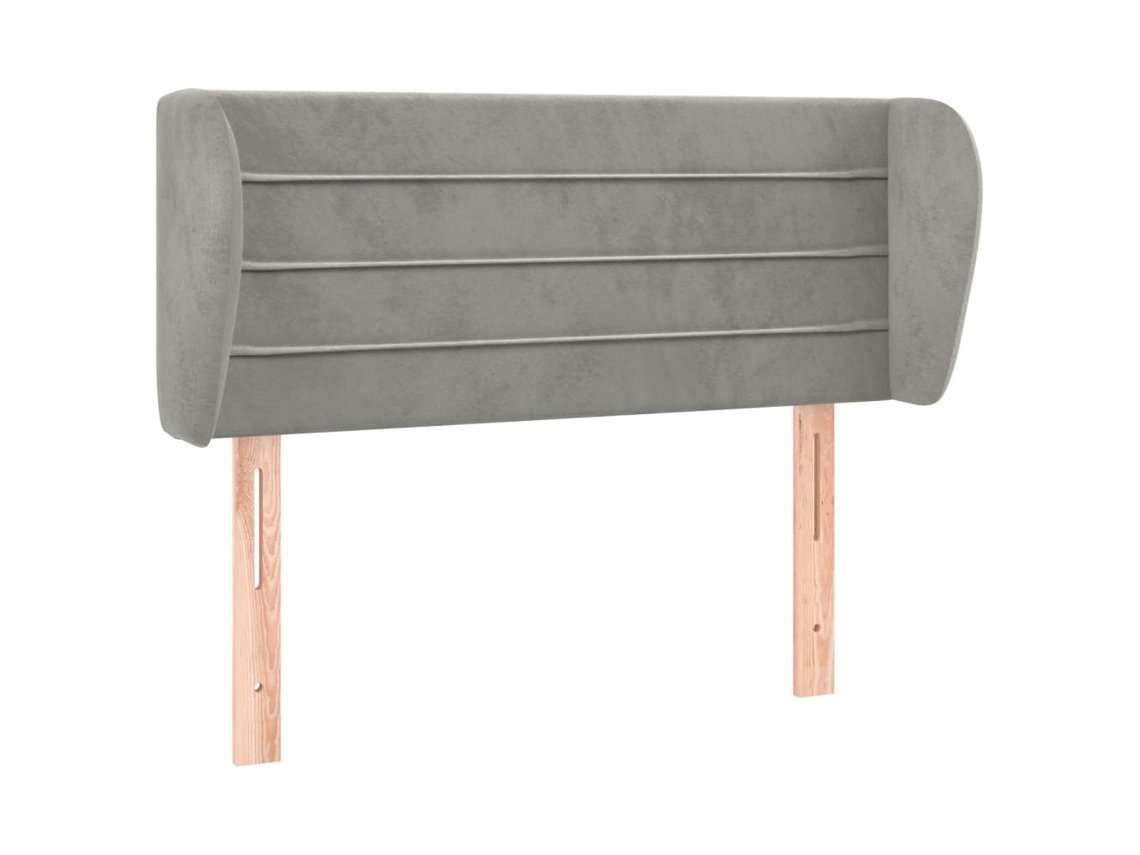 Cabecero con solapas de terciopelo gris claro MAISON EXCLUSIVE (83x23x78 cm)