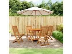 Juego de comedor de jardín de 5 piezas en madera maciza de acacia, DKD Home Decor