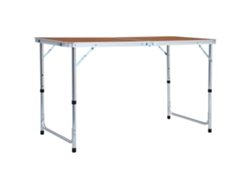 Mesa de camping plegable VIDAXL Marrón Aluminio ( 120x60 cm )