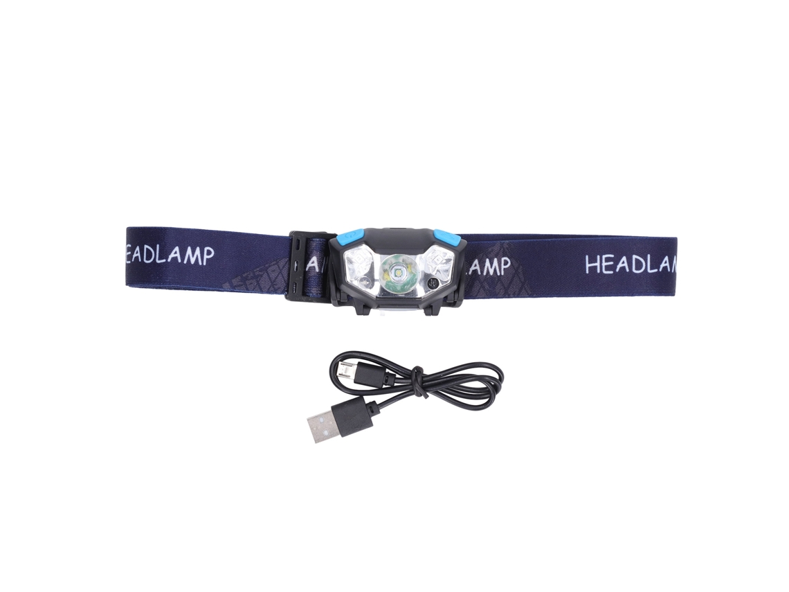 2026-linterna Frontal Usb Recargable Impermeable Con Sensor Luz Alta Brillo Para Exterior Negro