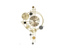 Reloj de pared, estilo moderno, movimiento silencioso, acabado dorado