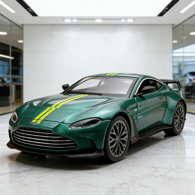 (verde) Modelo A Escala 1:24 De Superdeportivo De Metal Fundido A Presión Y Modelo De Coche De Juguete.