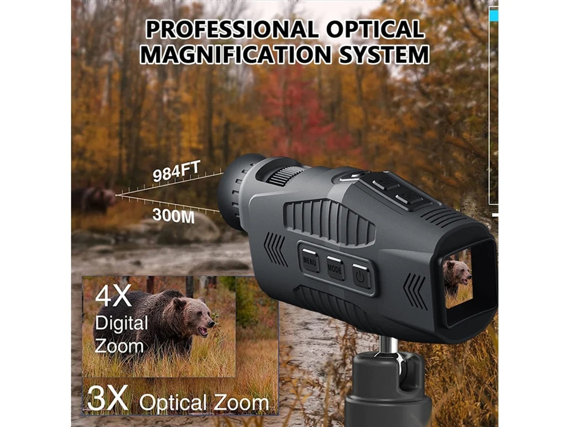 Dispositivo monocular de visión nocturna infrarroja 1080p con zoom digital 5x y alcance de visión en oscuridad total de 300 m para fotografía Yizhood