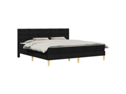 Maison Exclusive - Estructura De Cama Con Colchón Negro 180 X 200 Cm Tela