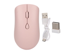 Rato Sem Fio 2.4g Bluetooth 5.2 1600dpi Recarregável Ergonômico Silencioso Para Escritório Desktop Pc Rosa