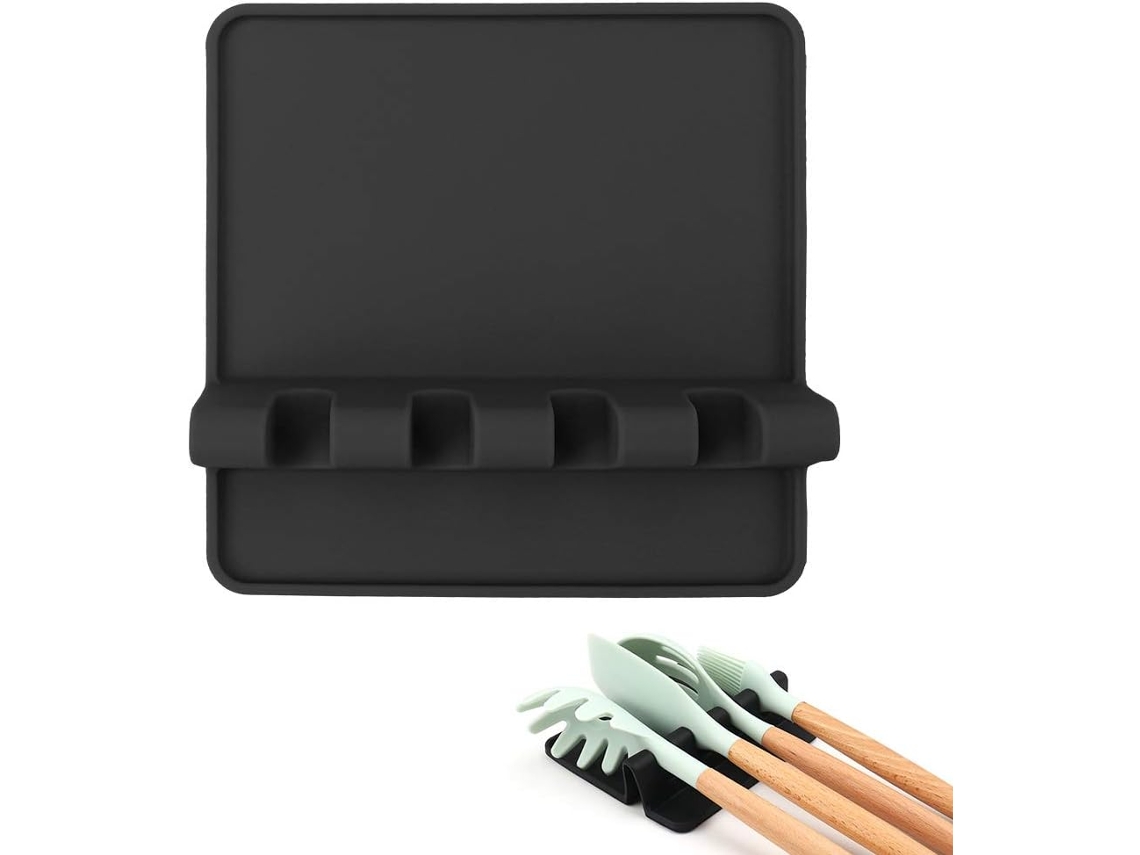 Soporte de cuchara de silicona de cocina para soporte de utensilios de cocina para cucharas, cucharones, pinzas y más soporte de cuchara